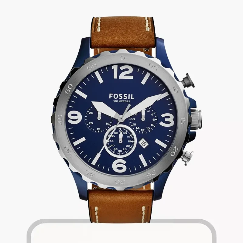 Fossil Nate Chronograph Quartz Navy Blue Dial Men's Watch- JR1504